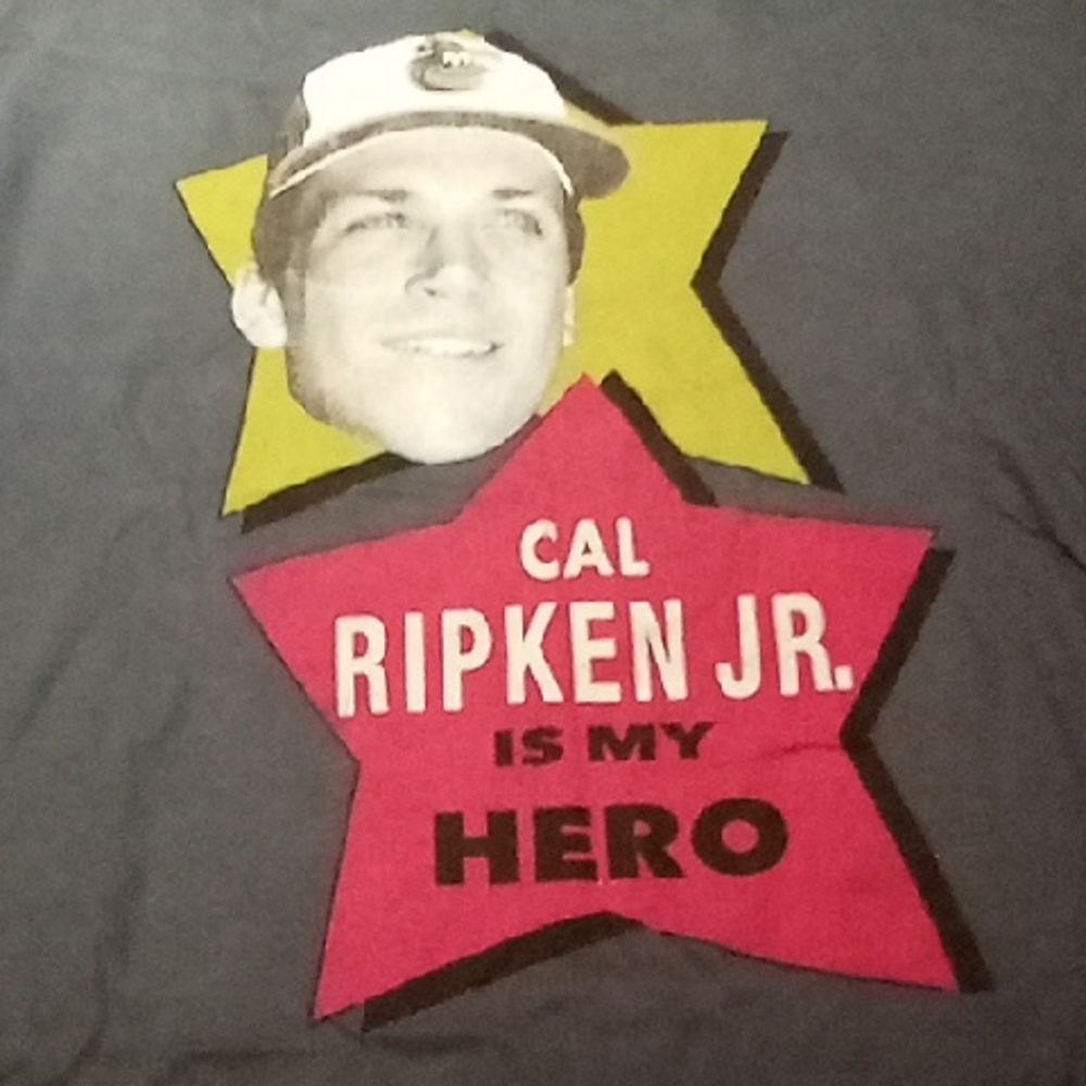 Men's Grey Vintage XL Wright & Ditson/Topps Cal Ripkin Jr Is My Hero Shirt NWT